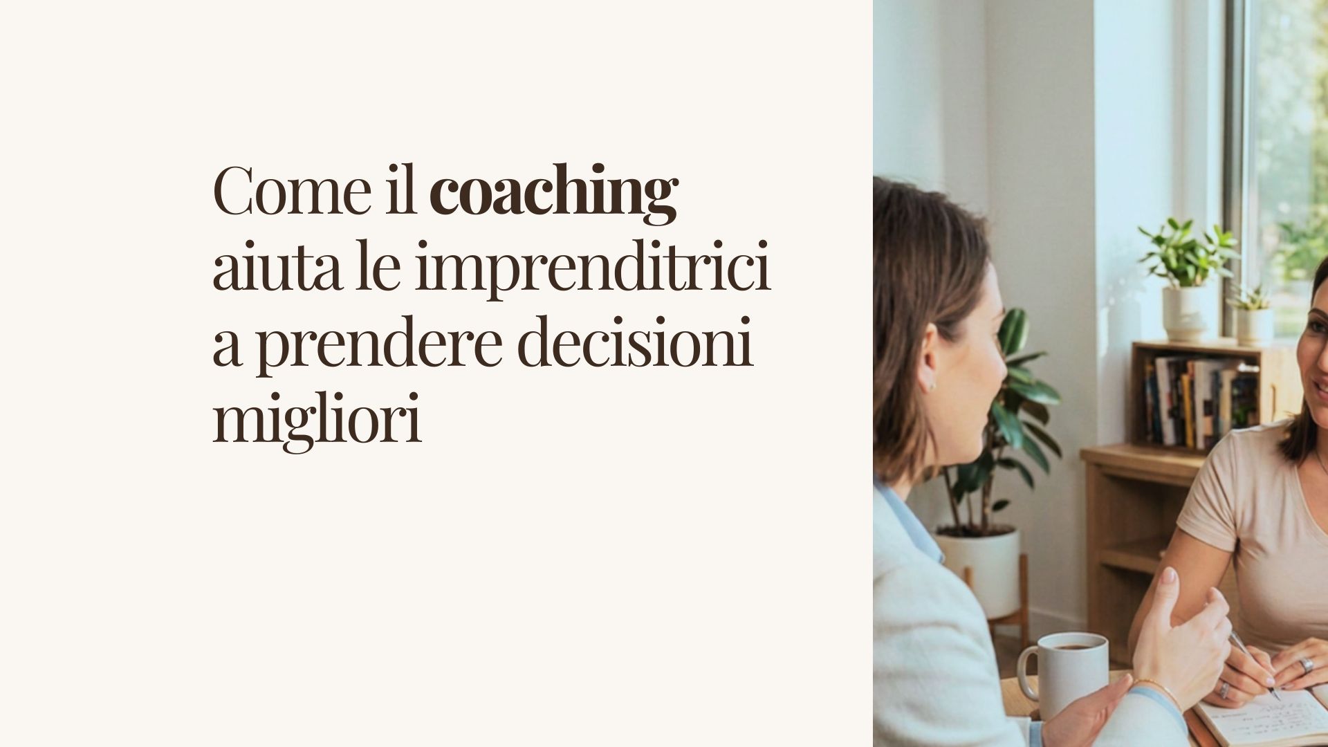 Donna imprenditrice durante un percorso di coaching per avviare la propria attività